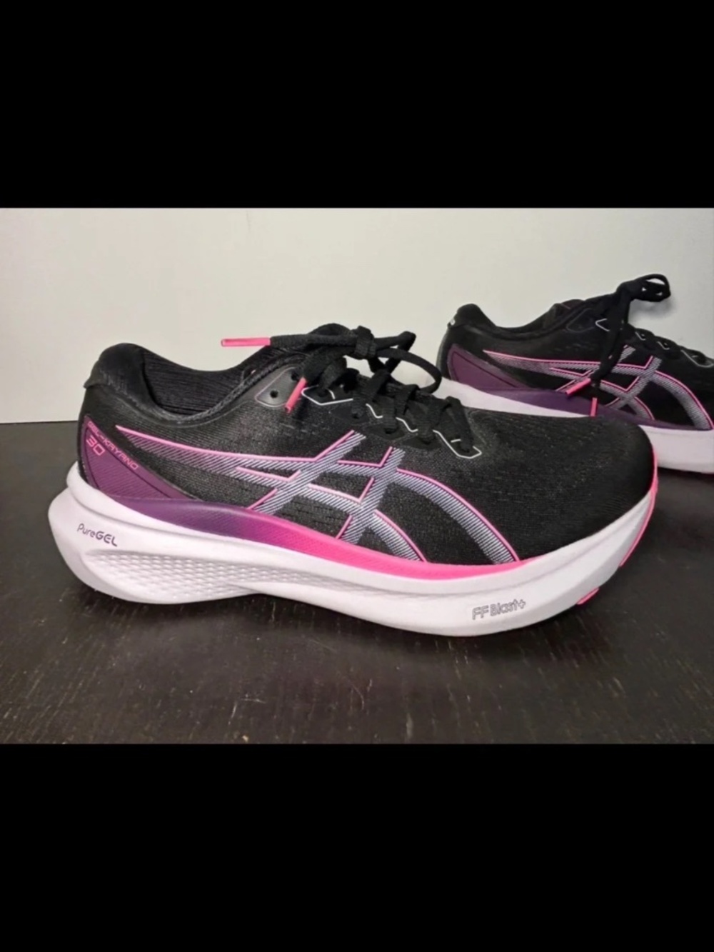 ASICS Gel-Kayano 30 Running Shoes Sneakers Black/Lilac Hint Womans 10D Wide